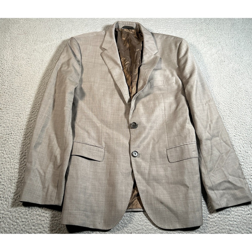 Hugo Boss Sport Coat Mens 42 Gray Wool Jacket Notch Lapel Formal Single Breasted